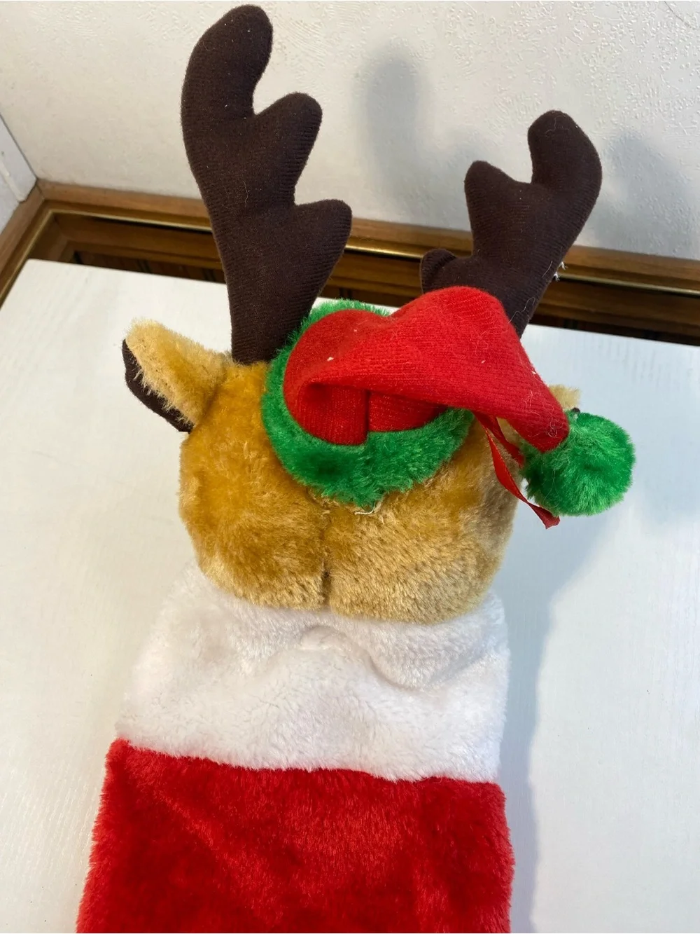 Plush Reindeer Christmas Stocking Holiday Decor